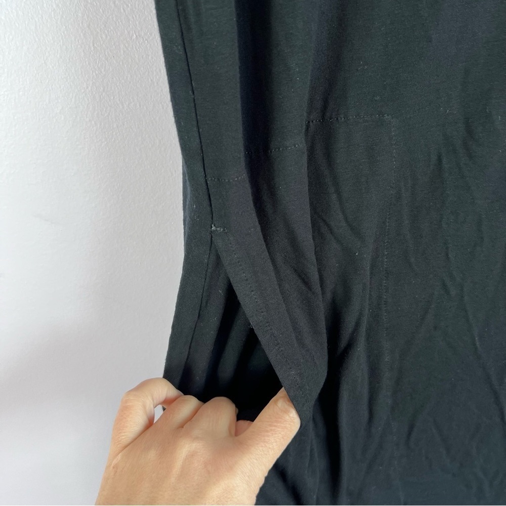 EILEEN FISHER Black Bateau Neck Cap Sleeve Twist Back Dress Jersey Dress XL - Picture 5 of 12